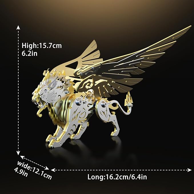 3D Metal Puzzles for Adults,3D Metal Model Kits Mechanical Golden White Tiger,Steel 3D Puzzles Stainless Steel Ornaments for Adults Home Decor Art Craft Gifts Toys.