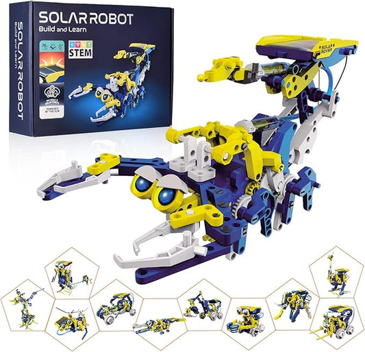 STEM Projects 11-in-1 Solar Robot Toy for Kids Ages 8-12, Science Kits Educational Robotics to Build, Christmas Birthday Gifts for 8 9 10 11 12 13 14 Year Old Boys Girls Teens.