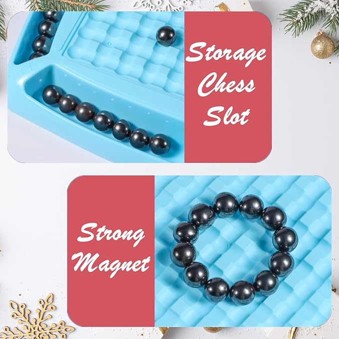 Magnetic Chess Game, Sank Magnetism Versus Chess, Fun Family Magnet Stone Board Game, with 40 Pcs Stones Magnetic Chess Board Game,Magnetic Game Gifts for Boys & Girls, 2-4 Players. (40 Pcs Magnets)