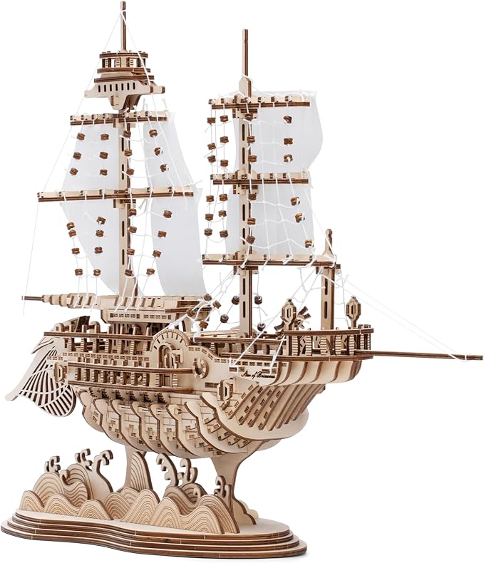 3D Wooden Puzzles for Adults, Wood Crafts Model Building Kits Toys, Brain Teaser Wooden Puzzles Gifts for Adults & Teen (Belhaven Star)