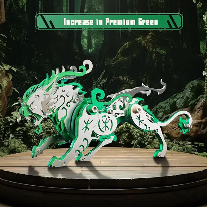 3D Metal Puzzles,3D Metal Puzzle for Adults,Mechanical Model Kit Green Bi an,Steel 3D Puzzles Stainless Steel Ornaments for Adults Home Decor Art Craft Gifts Toys.