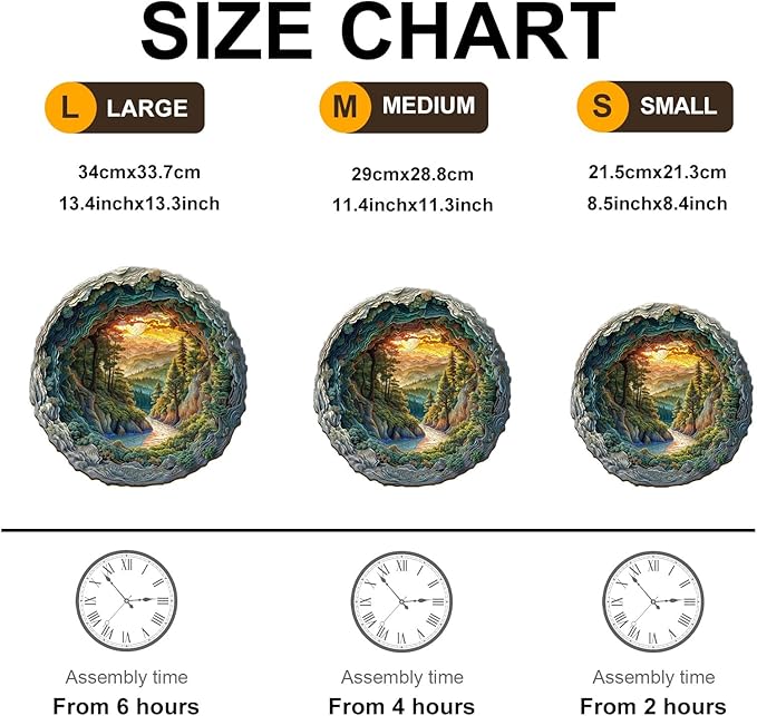 Wooden Puzzle for Adults-3D Vision Effect Cave Forest Wooden Puzzle Unique Shape Advanced Wooden Jigsaw Puzzle for Adult, Wood Puzzles,Challenge Wooden Jigsaw Puzzle (11.4 * 11.3in-200pcs)
