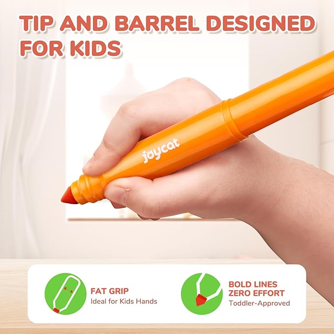 JoyCat Scented Washable Markers For kid, 24 Vibrant Colors with Fun Scent-Chunky Nip for Easy Grip, Coloring Markers For Toddlers, Non-Toxic & Safe for Ages 3+,Ideal Gift & Art Activities Supply