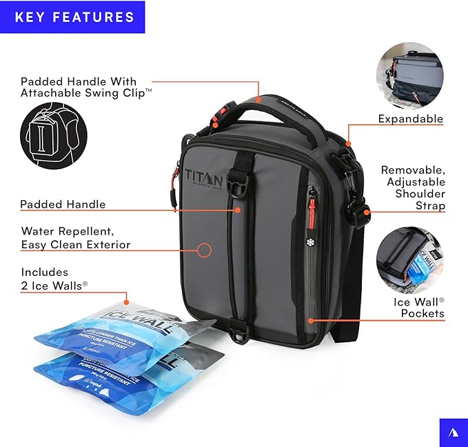 Titan High Performance Insulated Expandable Lunch Pack - Sharkskin Gray