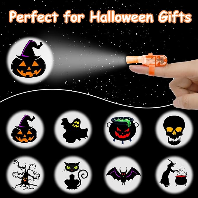 40PCS Halloween Party Favors for Kids, Light Up Finger Lights Toys Goodie Bag Fillers Treats Glow In The Dark Toy Favors Bulk for Halloween Party Classroom Prizes Trick or Treats Gifts