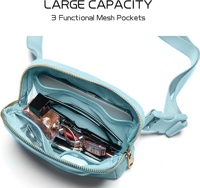 Gitus Gifts for 8 9 10 11 12 Year Old Girls Belt Bag Fanny Pack Crossbody Bags with Initial Letter Patch Cute Stuff Birthday Gifts for Teen Girls Women Personalized Trend Stuff (Icing Blue-N)