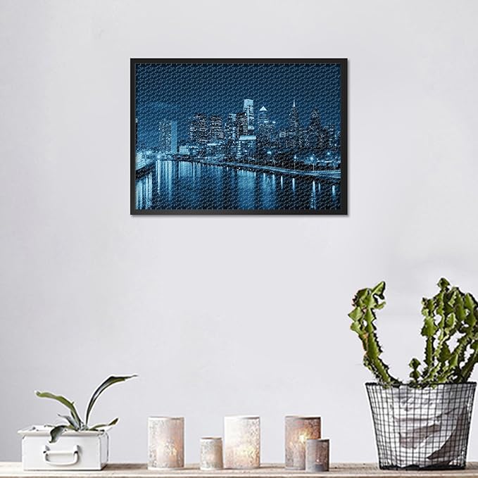 Puzzles for Adults 1000 Pieces - Jigsaw Puzzles Philadelphia Skyline Art, 27.5x19.7 Inch Cityscape Design Hard Impossible Challenging Puzzle Family Game for Men & Women (Home Decor Gift)