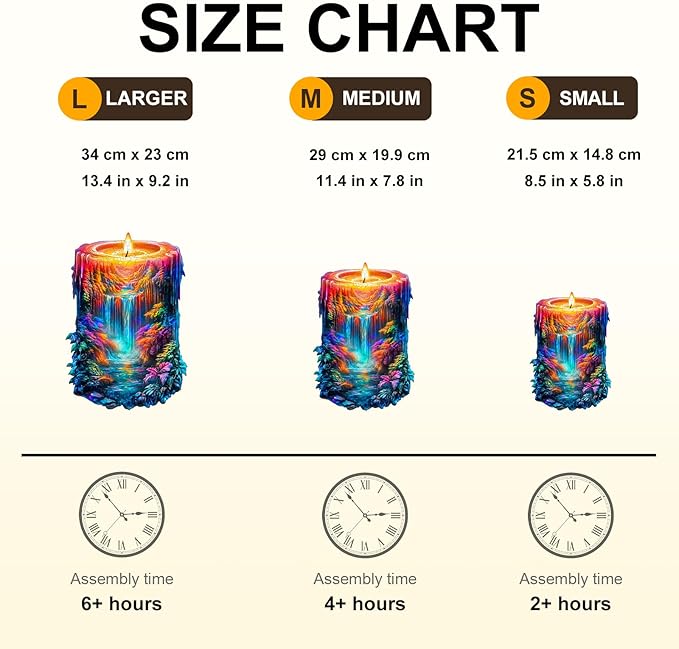 Wooden Puzzles for Adults, Wooden Jigsaw Puzzles for Adults Kids, Enchanted Flame Unique Shaped Wood Puzzles Adult, Creative Gifts for Friends Family Game, Home Decor(11.4 * 7.8in 155pcs)