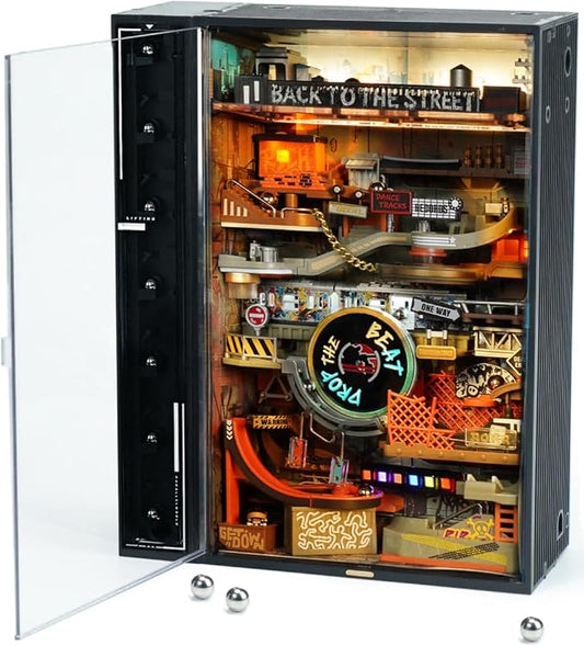 ROKR 3D Puzzle for Adults, Electric Marble Run Model Kits, Parallel World Hip-hop Street, Desk Decoration, Building Sets for Boys Girls Birthday Gifts