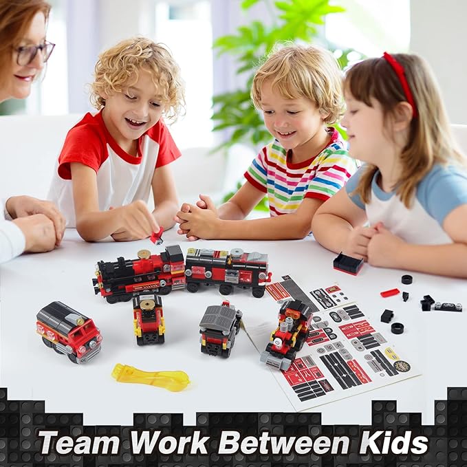 COBFDHA Train Sets Toys for Kids Age 8-12, 8-in-2 Building Blocks Kits for 12-16 Year Old Teen Boys Girls, STEM Engineering Robot Toy, Christmas Birthday Gifts for Kids Ages 6 7 9 10 11 14 (766 Pcs)
