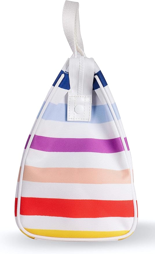 kate spade new york Portable Soft Cooler Lunch Bag, Thermal Tote with Insulated Interior Lining and Storage Pocket, Lunch Tote for Women, Candy Stripe