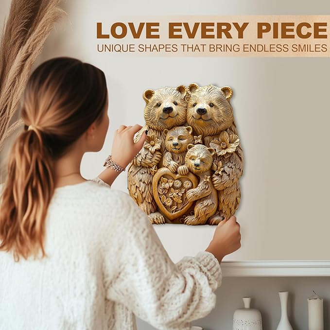 Wooden Puzzle for Adults-Wooden Puzzle Unique Shape Advanced Woodcarve Bear Wooden Jigsaw Puzzle for Adult, Wood Puzzles,Challenge Wooden Jigsaw Puzzle(M-13.4 * 10.9in 235pcs)