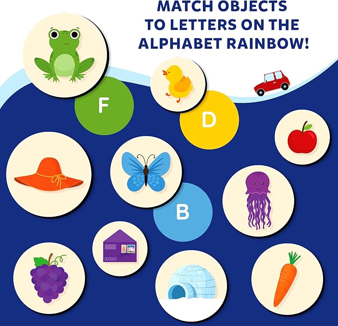 Skillmatics Magnetic Matching Activity - The Alphabet Rainbow, Preschool Learning Toy & Game for Kids, 35+ Magnetic Pieces, Gifts for Girls & Boys Ages 3, 4, 5, 6