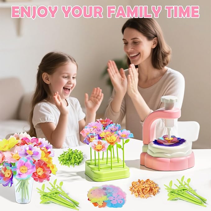 Airyard DIY Craft Kits Toys for Kids Ages 8-12 - Fabric Flower Bouquets Girls Toys Age 6-8, Arts & Crafts for 4 5 6 7 8 Year Old Toddler Girl, Educational Activity Preschool Birthday Gifts