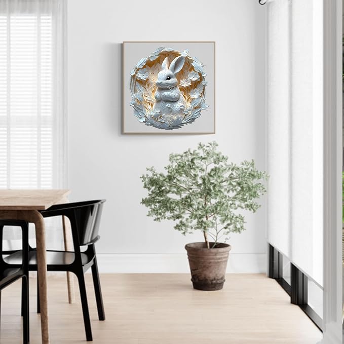 KAAYEE Wooden Puzzles for Adults, 3D Vision Effect Paper Rabbit Wooden Jigsaw Puzzles 200PCS Unique Shape Advanced Wood Puzzle Adult, 3D Effect Flat Puzzle Birthday Gifts Family Game (M-11.4 * 11.1in)