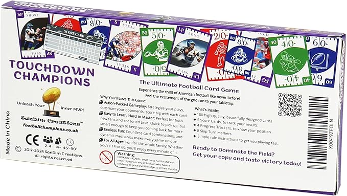 Touchdown Champions Football Card Game - Sports Strategy Card Game - Family Game Night Card Games for 2-4 Players - Perfect for Gifts Super Bowl Parties 14