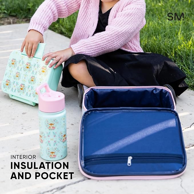 Simple Modern Bluey Kids Lunch Box for Toddler | Reusable Insulated Bag for Girls | Meal Containers for School with Exterior and Interior Pockets | Hadley Collection | Bluey Sky