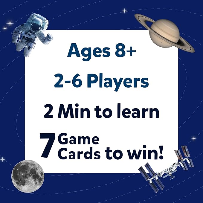 Skillmatics Guess in 10 NASA Space, Perfect for Boys, Girls, Kids & Families Who Love Card Games, Educational Toys, Travel Games, Gifts for Ages 8, 9, 10 and Up