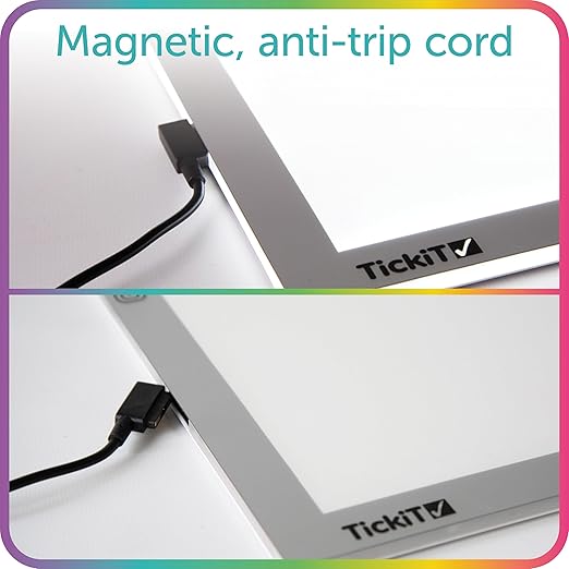 TickiT Ultra Bright LED Light Panel - In Home Learning Supplies for Sensory Play - Adjustable Brightness - Color and Shape Exploration on a Light Box