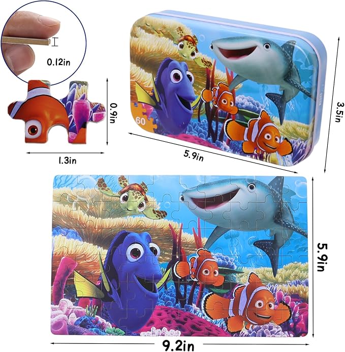 Ocean Puzzles - 60 Piece Underwater World Jigsaw Puzzles for Kids Ages 4-8 Family Game Reduced Pressure Toy Gift for Children (2614)