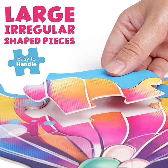 BenBen Floor Puzzles for Kids Ages 4-6, 52 Piece Mermaid Puzzle for Toddlers 3-5, Mermaid Toys Birthday Gift for Girls Boys