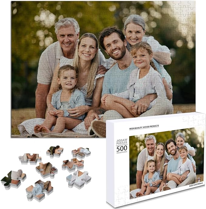 Custom Puzzle, Personalized Puzzle from Photos, Customized Puzzle 120/200/300/500/1000/1500 Pieces for Family, Christmas, Pet, Birthday, Wedding Gift