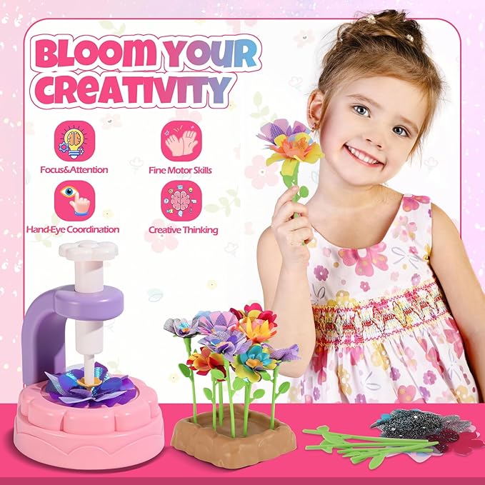 Children's DIY Handmade Set Toys, Flower Market Toys, Girls Vase Art, Suitable For 4, 5, 6, 7, 8 Years Old Toddler Girl Art And Craft, Suitable For Girls Educational Activities Birthday Gift