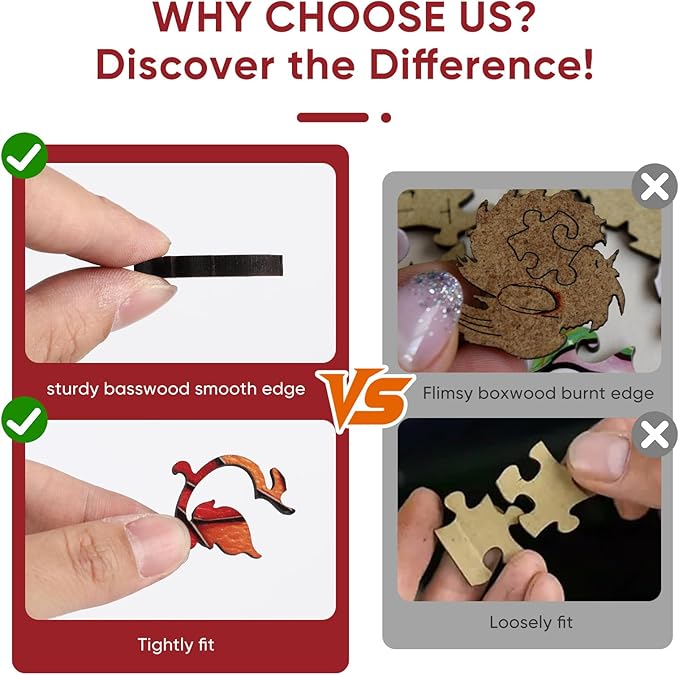 Wooden Puzzles for Adults - Glass Lotus, Unique Shaped Jigsaw Puzzle, Wood Puzzles Adult, Creative Gift for Kids Family Game, 300Pcs, 13.1x14.7