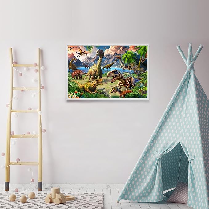 Dinosaur World 100 Piece Puzzle for Kids Ages 4-8 - Children's Learning Educational Toy Gift for Girls 4-10 Years Old (15" X 10")