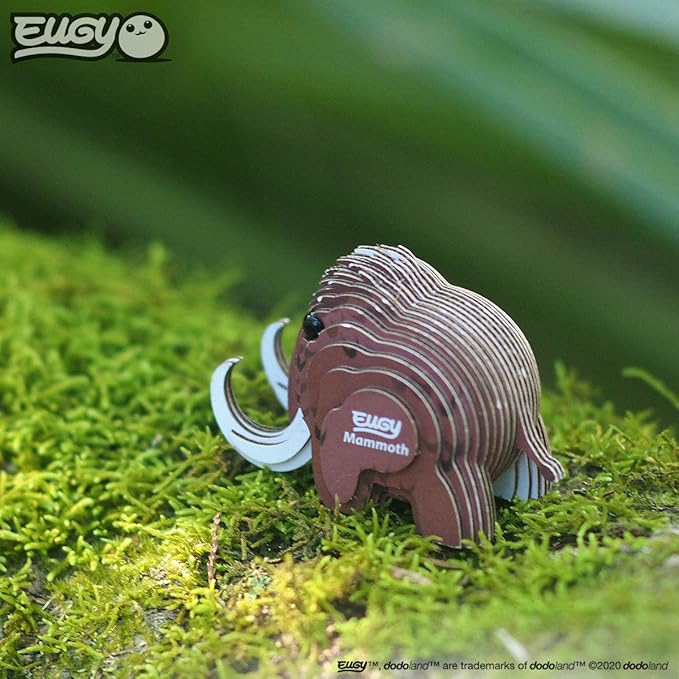 Eugy Mammoth 3D Puzzle, 22 Piece Eco-Friendly Educational Toy Puzzles for Boys, Girls & Kids Ages 6+