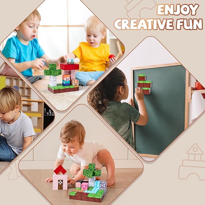 150PC Magnetic Blocks Set, 1in Magnetic Building Cube Game for Kids, Constructions Toys for Boys & Girls Age 3+, STEM Montessori Stacking Magnets, Sensory Tiles Building Birthday Gifts for Toddlers