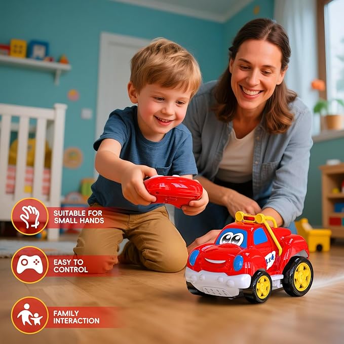 Toddler Remote Control Car Pickup Truck Toy for Kid Cartoon RC Vehicle for Toddlers 1-3 Durable Construction for Boys & Girls