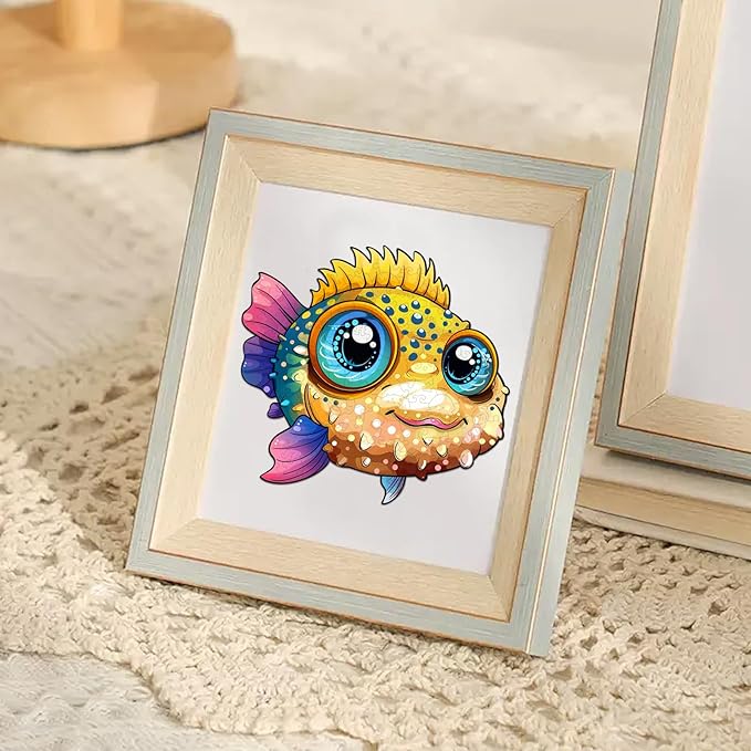 Ruikiyart Wooden Puzzles for Adults,100 Pieces Unique Animal Shaped Wooden Jigsaw Puzzle,Ocean Puzzle for Kids,Creative Gift Toys for Adults and Kids Family Game,7.67x8.4 Inch