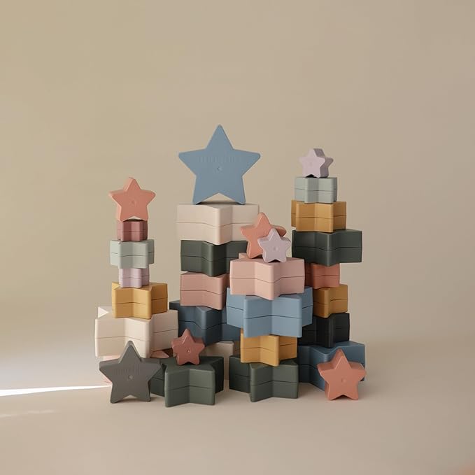 mushie Nesting Stars Toy | Made in Denmark (Retro)