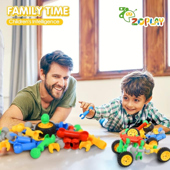 ZOZOPLAY 160 Pcs Connector Blocks Set, STEM Plastic Connector Toys for Kids 3+, Educational Colorful Building Blocks, Engineering Creative Game, Best Preschool Learning Gift for Boys & Girls