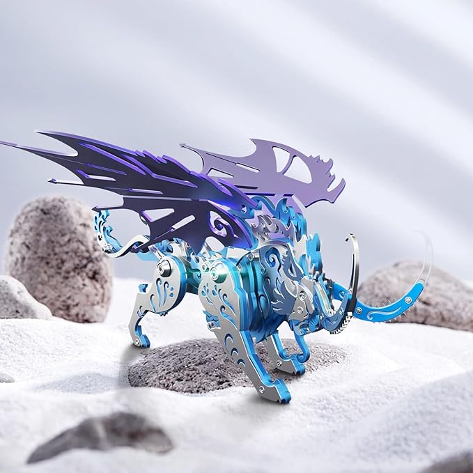 3D Metal Puzzles for Adults,3D Metal Model Kits Mechanical Qiong Qi Blue,Steel 3D Puzzles Stainless Steel Ornaments for Adults Home Decor Art Craft Gifts Toys