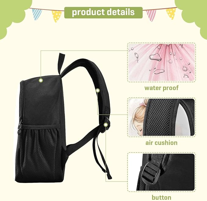 Ballerina Kitten Toddler Backpack for Boys Girls 3-6 Bookbag for Preschool Small Kindergarten Elementary Backpackss for Kids for School