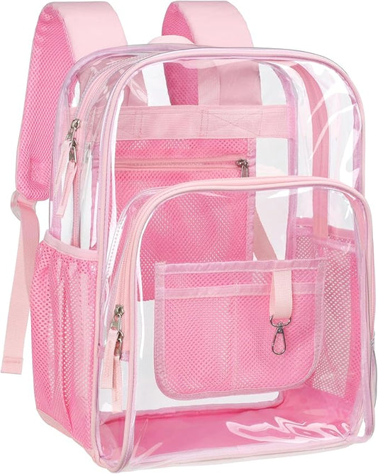 PACKISM Clear Backpack - 17 inch Heavy Duty Clear Backpacks for School, Large Transparent Bookbag for Students (Age 12+)