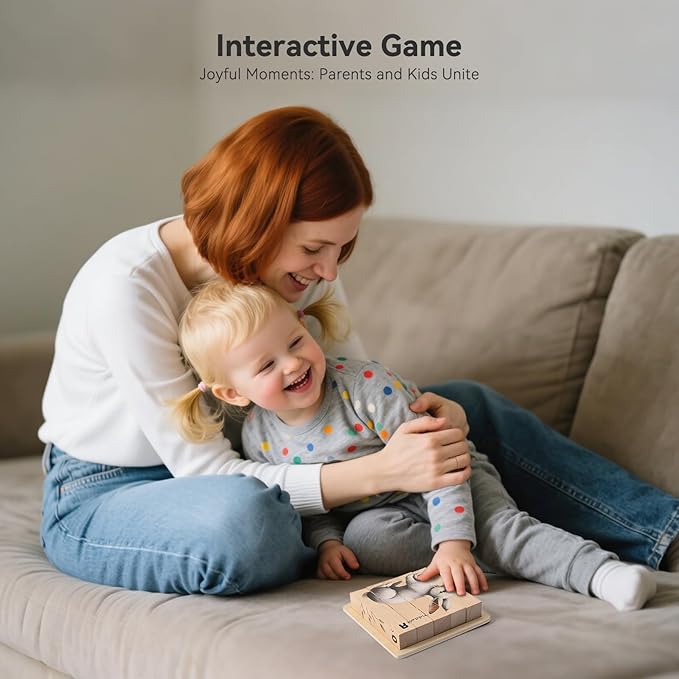 Promise Babe Wooden Forest Animal Puzzles Toy for Toddlers 1-3, 4-in-1 Montessori Toys Learning Educational Chunky Puzzle for 2-4 Years Old, Baby Boys Girls Gifts