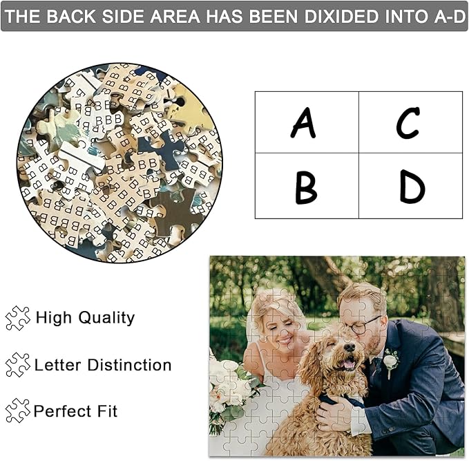 Custom Puzzle, Personalized Puzzle from Photos, Customized Puzzle 120/200/300/500/1000/1500 Pieces for Family, Christmas, Pet, Birthday, Wedding Gift