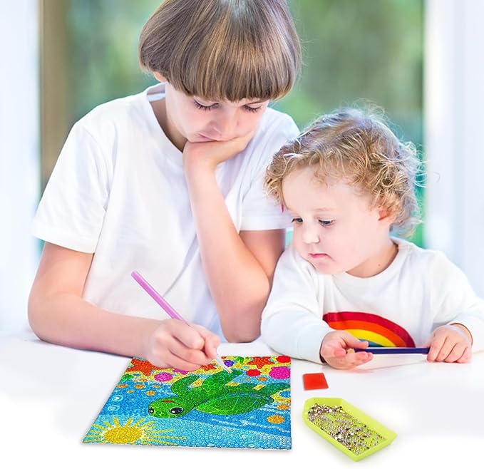 Diamond Art Kits for Kids - Crafts for Ages Girls 8-12 - Diamond Art Painting with Wooden Frame Included - Arts and Crafts for Kids Age 4-6 - GEM Art Supplies for Beginner Friendly Decor Birthday Gift