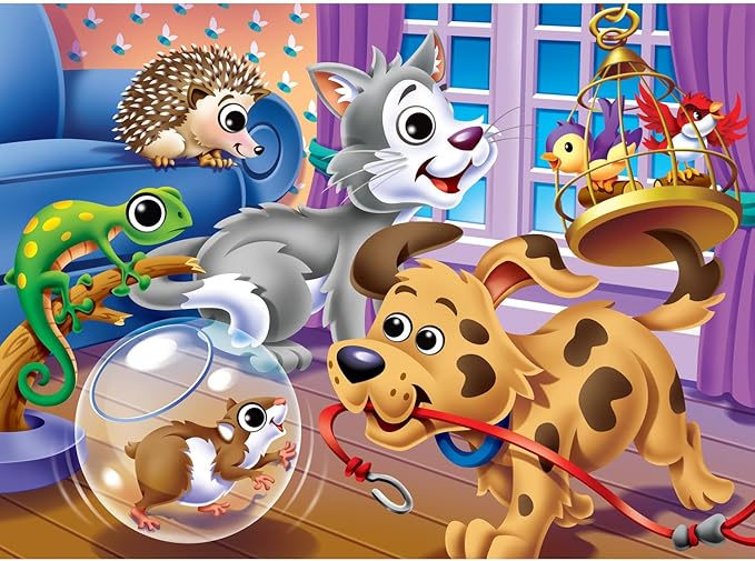 MasterPieces – 48 Piece Jigsaw Puzzle for Kids 4+ Years, Pets with Googly Eyes, Educational and Fun Game, Gift Idea for Children, 19" x 14