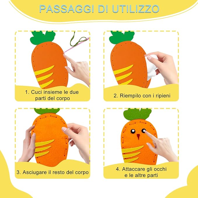 LURVUO DIY Doll Sewing Toys, Animal Sewing Kit for Kids Beginner Arts & Crafts Felt Sewing Craft Kits Educational Toys Sewing Kit for Kids Boys Girls Childrens DIY Crafting and Sewing