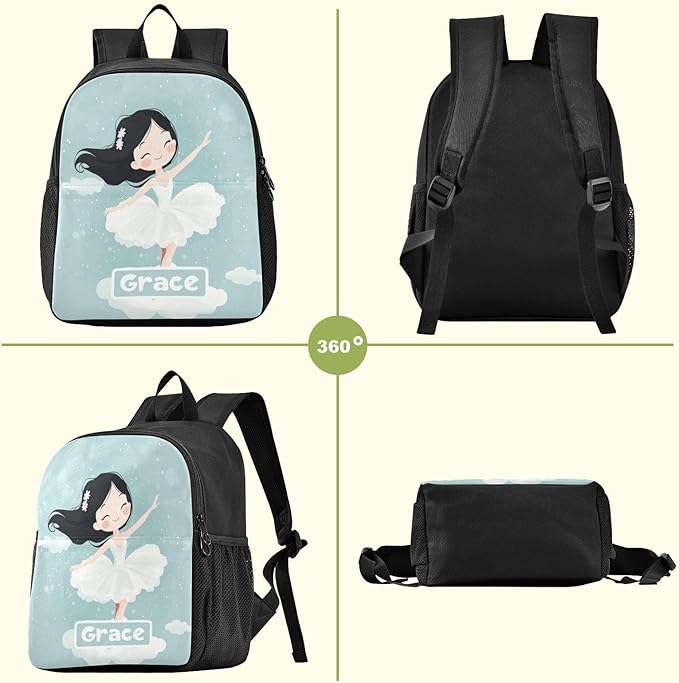 Cartoon Ballerina Toddler Backpack for Boys Girls 3-6 Small Preschool Backpacks for Kids Elementary Mini Bookbag for Preschool for School