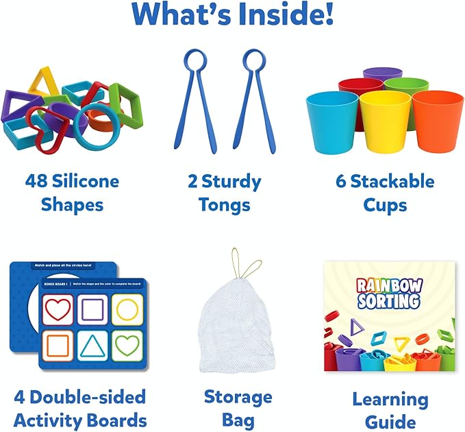 Skillmatics Silicone Rainbow Sorting Game - Learning & Educational Toy, Sorting, Counting & Sequencing Skills, Gift for Toddlers & Preschoolers Ages 3, 4, 5, 6