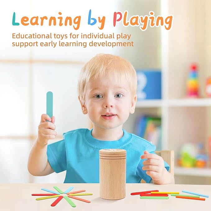 Montessori Wooden Color Sorting Toys for 18 Month Old,Preschool Learning Activities Educational Fine Motor Matching Game,Birthday Gifts for Boys Girls