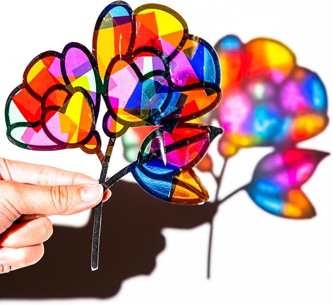 EggSun 36 Sets Flower Suncatchers Craft Kit for Kids Ornaments Stained Glass Window Arts and Crafts Kit for Classroom Holiday Birthday Projects Home Party Favors Decorations Ages 4 8 12