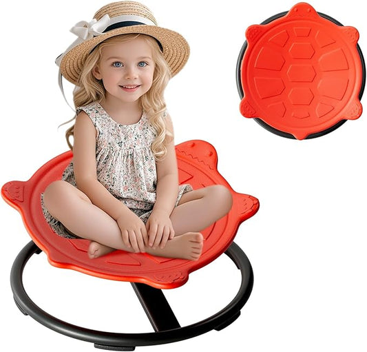 Spinning Chair for Kids, Sensory Integration Training Swivel Chair for Children with Autism & ADHD, for Balance & Body Coordination Training, Red Turtle