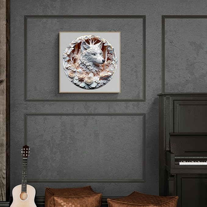 KAAYEE Wooden Puzzles for Adults, 3D Vision Effect Wolf Wooden Jigsaw Puzzles Unique Shape Advanced Wood Puzzle Adult, Fathers Mother‘s Day Birthday Family Game (M 11.4 * 11.4in 200pcs)