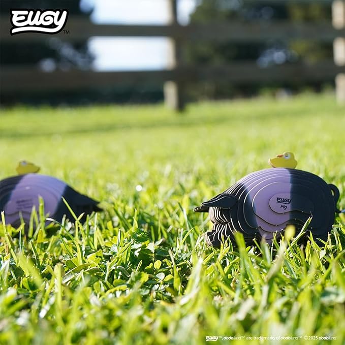 Eugy Pig 3D Puzzle - 31 Piece Eco-Friendly Educational Toy Puzzle for Boys, Girls & Kids Ages 6+